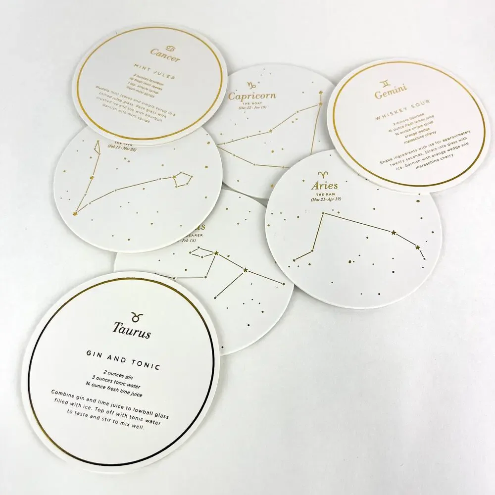 West Elm 24 Coaster Astrology Horoscope Cards w Recipes